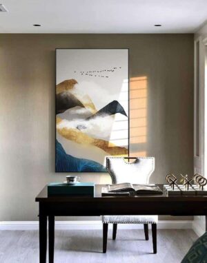 Golden Mountain & Cloud Canvas print - Wall Art