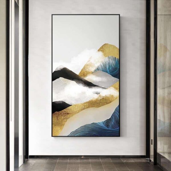 Golden Mountain & Cloud Canvas print - Wall Art B / 80x140cm