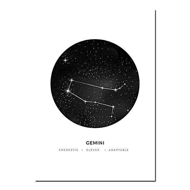 Personal Horoscope | Zodiac Signs Canvas print - Wall Art Gemini / 40x60cm