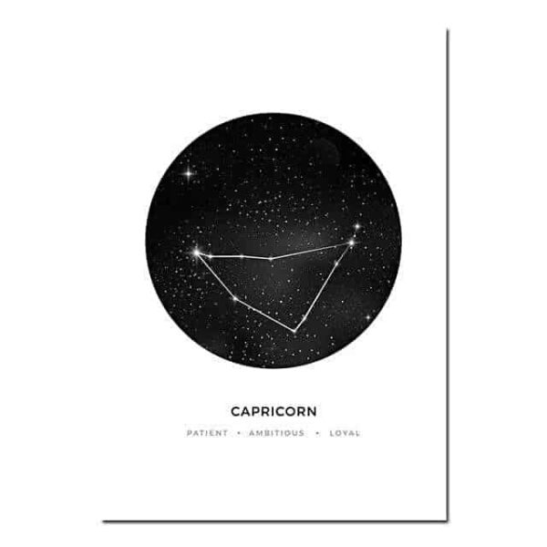 Personal Horoscope | Zodiac Signs Canvas print - Wall Art Capricorn / 40x60cm