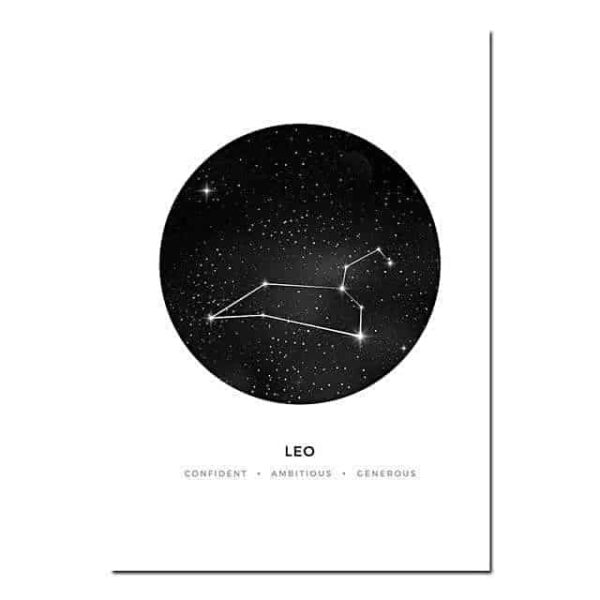 Personal Horoscope | Zodiac Signs Canvas print - Wall Art Leo / 40x60cm