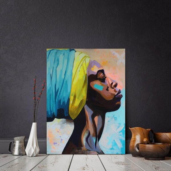 She Lives In Africa | African Woman | Unframed Canvas Art