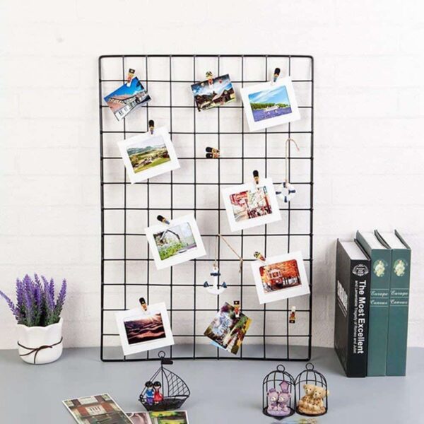 Big Exploration | Metal Photo Wire Grid | Wall Creative Grid | Panel Shelf
