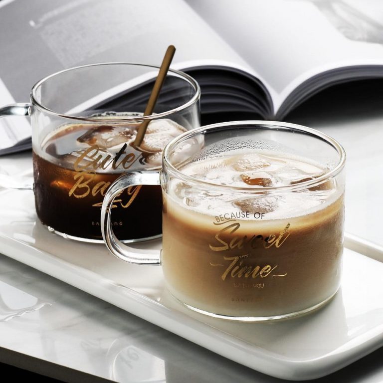 Holiday Glass / 2pcs Drinkware Cute Baby & Sweet Time / 500ml