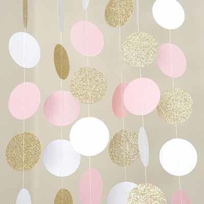 Glitter Nuapolka / Hanging Decor Wall decals pink white gold