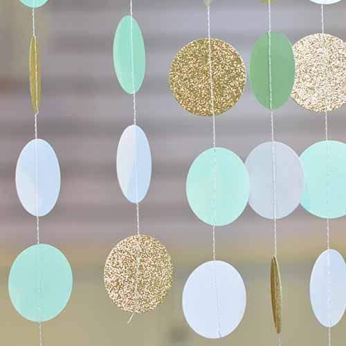 Glitter Nuapolka / Hanging Decor Wall decals mint white gold