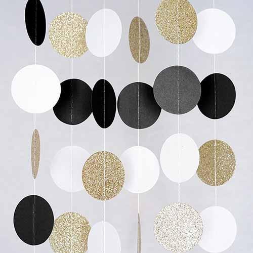 Glitter Nuapolka / Hanging Decor Wall decals black white gold