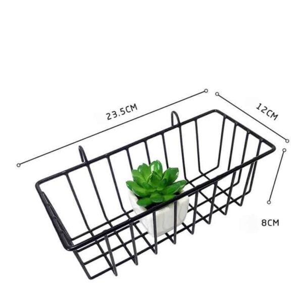 Exploration | Shelf with Baskets | Metal Wire Grid | Wall Creative Panel Shelf Black basket small