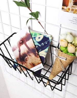 Exploration | Shelf with Baskets | Metal Wire Grid | Wall Creative Panel Shelf
