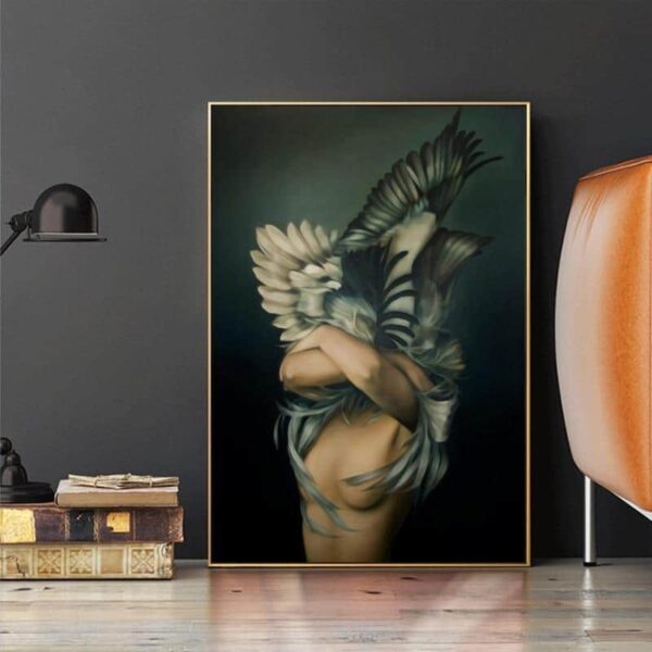 Girl With Angel Wings | Fluffy | Zenk Canvas print - Wall Art