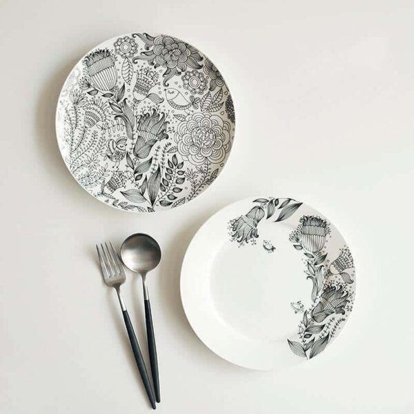 Paramount Porcelain Plate | Black And White Dinnerware