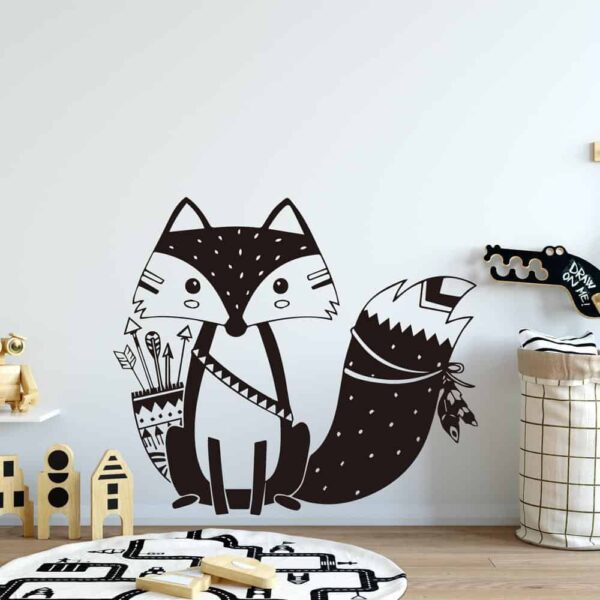 Lovely Fox By Hexa Wall Sticker Black / Xl