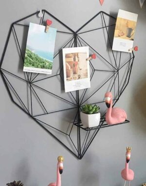 Amorousness Lilly-May | Photo Wire Grid Frame | Heart Shaped Wire Display Shelf