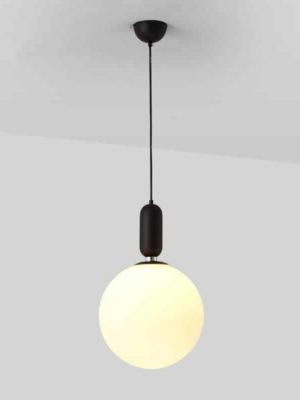 Milk Glass Globe | Mars Naked | Pendant Lighting unique and elegant Pendant lighting Matte black / Ø30cm