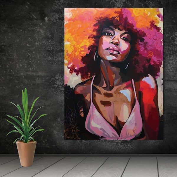 African Woman | Girl With An Attitude | Unframed Canvas Art unique and elegant Canvas print - Wall Art Heritage / 60x90cm