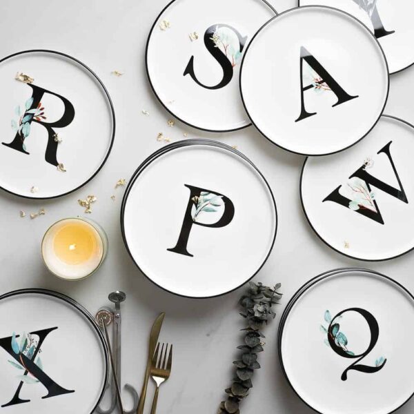 Alphabet Plate | Black And White Dinnerware