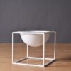 Bw Cube By Henry Jacobsson  / Plant Pot Vase Clear White / Small