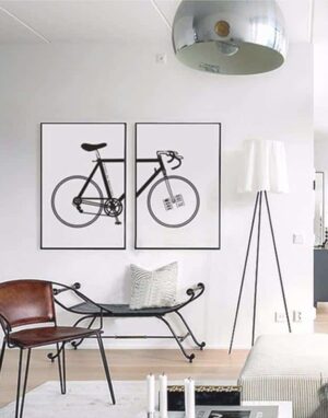 Beatrice Vintage Bike | 2pcs Set | Unframed Canvas Art unique and elegant Canvas print - Wall Art