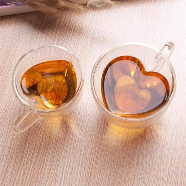 Leophine Heart Love Double Layers Borosilicate Glass Mug / Drinkware
