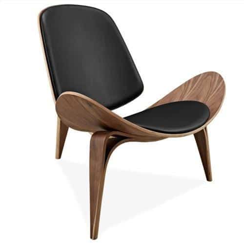 Lucetta Legend by Hannes Malmström / Legged Shell Chair Chair Walnut black leather