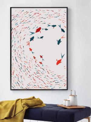 Electric Triangle Mood | Unframed Canvas Art unique and elegant Canvas print - Wall Art