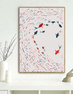 Electric Triangle Mood | Unframed Canvas Art unique and elegant Canvas print - Wall Art 60x90cm