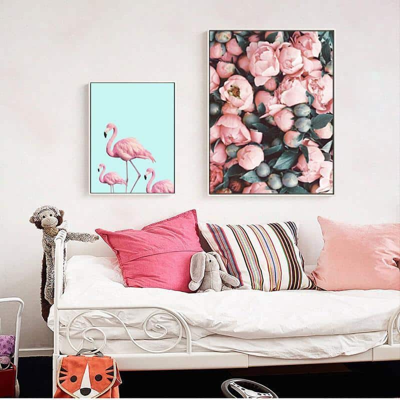 Flamingo & Pink Rhapsody | Unframed Canvas Art unique and elegant Canvas print - Wall Art