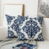 Blue Geometric | Boho Mandala | Bohemian | Embroidery Cushion Unique And Elegant Pillow Oriental 3