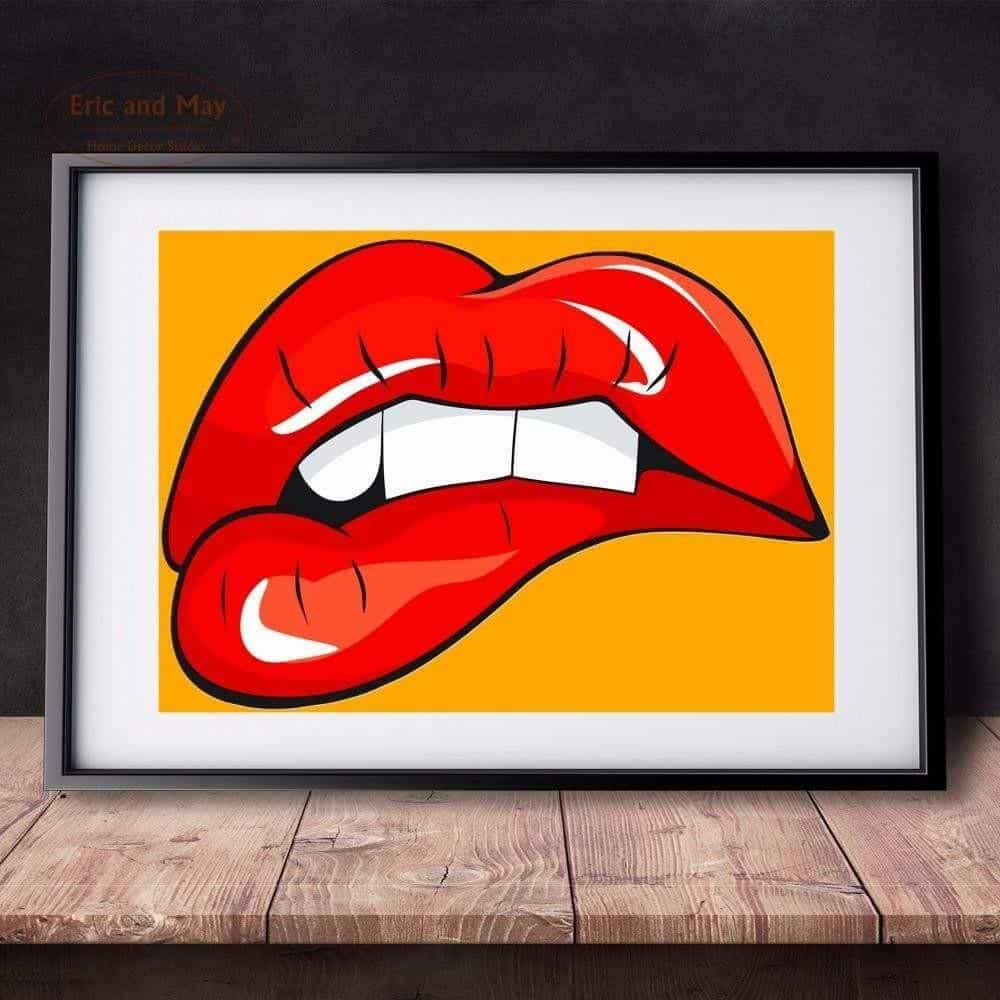 KISS ME - Lips with passion Poster print - Wall Art 15x20cm / Desire