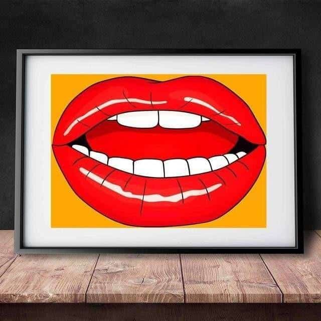 KISS ME - Lips with passion Poster print - Wall Art 60x90cm / Bite me