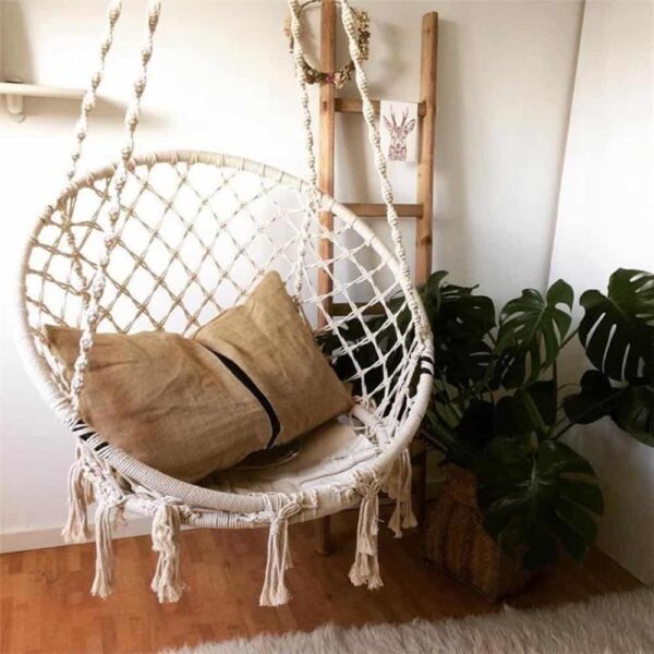 Hannes Malmström Handmade Knitted Hammock Swing Bed Swing chair Bohemian rhapsody / White