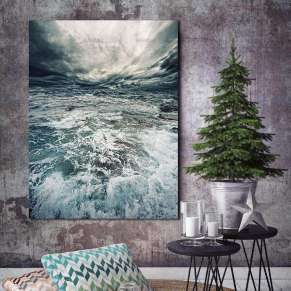 Walter | Perfect Sea Waves | Unframed Canvas Art unique and elegant Canvas print - Wall Art