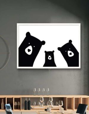 We Are Bears Family | Family Portrait | Unframed Canvas Art unique and elegant Canvas print - Wall Art