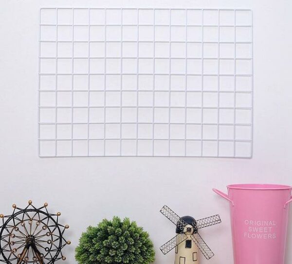 Clean Frame | Metal Photo Wire Grid | Wall Wire Grid | Panel Shelf White / Large