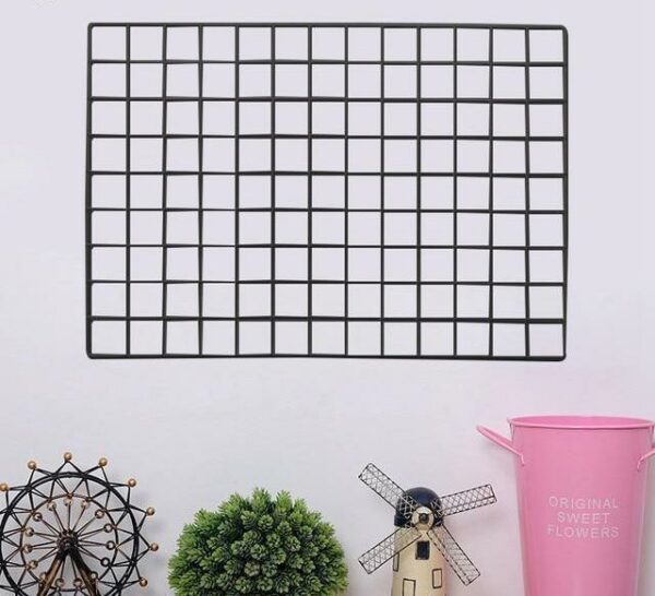 Clean Frame | Metal Photo Wire Grid | Wall Wire Grid | Panel Shelf Black / Large