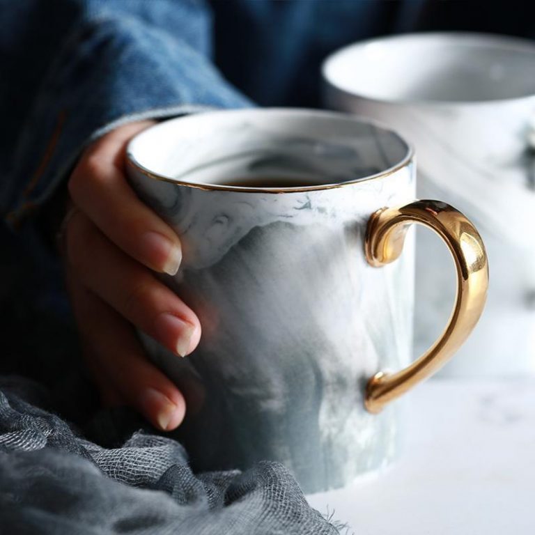 Benjamin by Una Hubmann Porcelain Mug unique and elegant Mug Grey