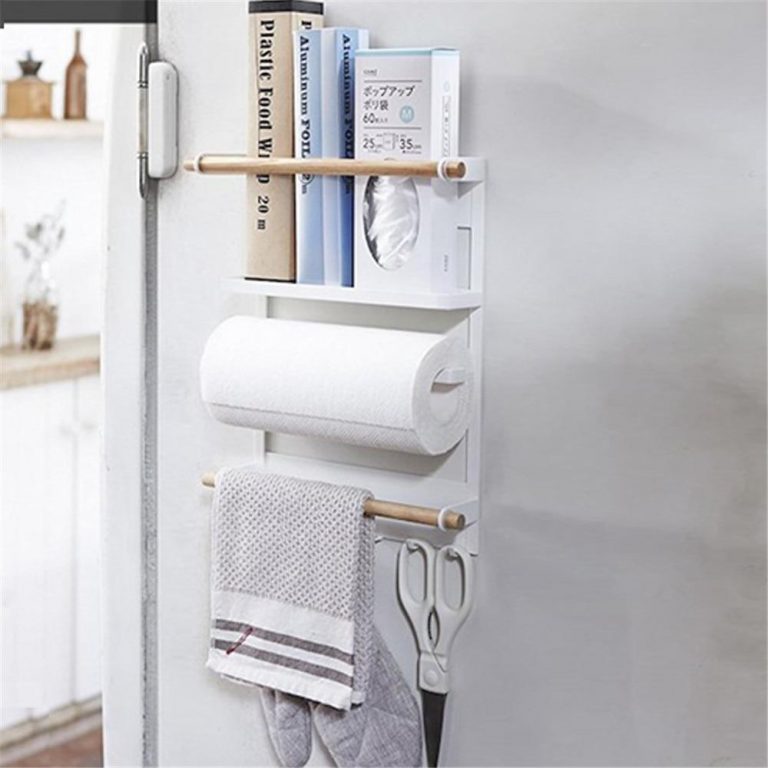 CLEAN O2 | Magnetic Fridge Kitchen Rack | Kitchen Organizer and Tissue Holder unique and elegant Shelf