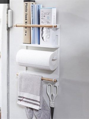 CLEAN O2 | Magnetic Fridge Kitchen Rack | Kitchen Organizer and Tissue Holder unique and elegant Shelf
