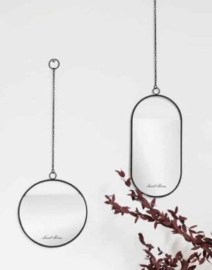 Titanno by Sandra Bjorkman Black Mirror/Hanging Chain Mirror