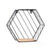 Blankenship By Shields Shelf | Hexagonal Geometric Iron Grid Shelf Shelf Black Io / Medium