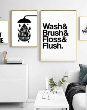 Wash Brush Flush Inspirational Quotes | Unframed Canvas Art Unique And Elegant Canvas Print - Wall Art