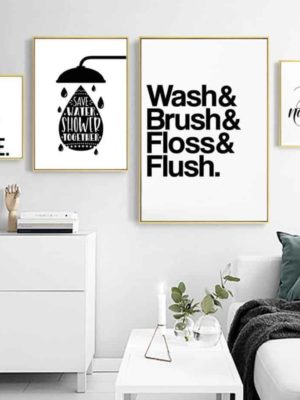 Wash Brush Flush Inspirational Quotes | Unframed Canvas Art unique and elegant Canvas print - Wall Art