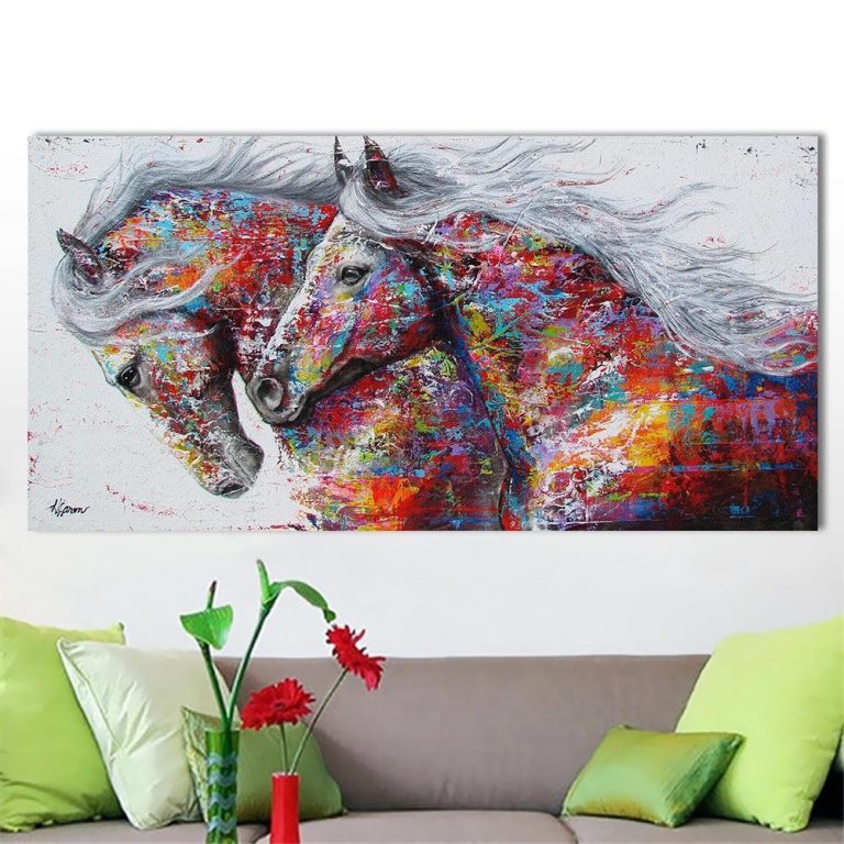 Big Running Horse Multicolor | Unframed Canvas Art unique and elegant Canvas print - Wall Art