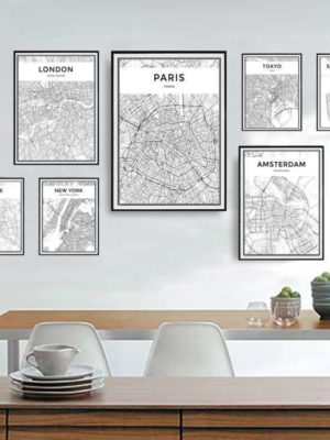 Minimalist City Map Canvas print - Wall Art