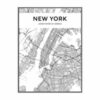 Minimalist City Map Canvas Print - Wall Art 60X90 Cm / New York