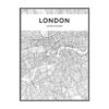 Minimalist City Map Canvas Print - Wall Art 60X90 Cm / London