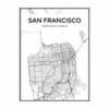 Minimalist City Map Canvas Print - Wall Art 60X90 Cm / San Francisco