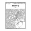 Minimalist City Map Canvas Print - Wall Art 60X90 Cm / Tokyo