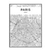 Minimalist City Map Canvas Print - Wall Art 60X90 Cm / Paris