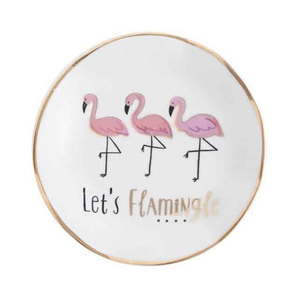 Emmelie Cactusiela Island Jewelry/Decorative Trays Decor Round Flamingo